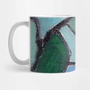 Blue Navy Green Abstract Art Mug